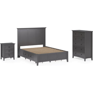 Grace Four Drawer Platform Storage Bed in Raven Black