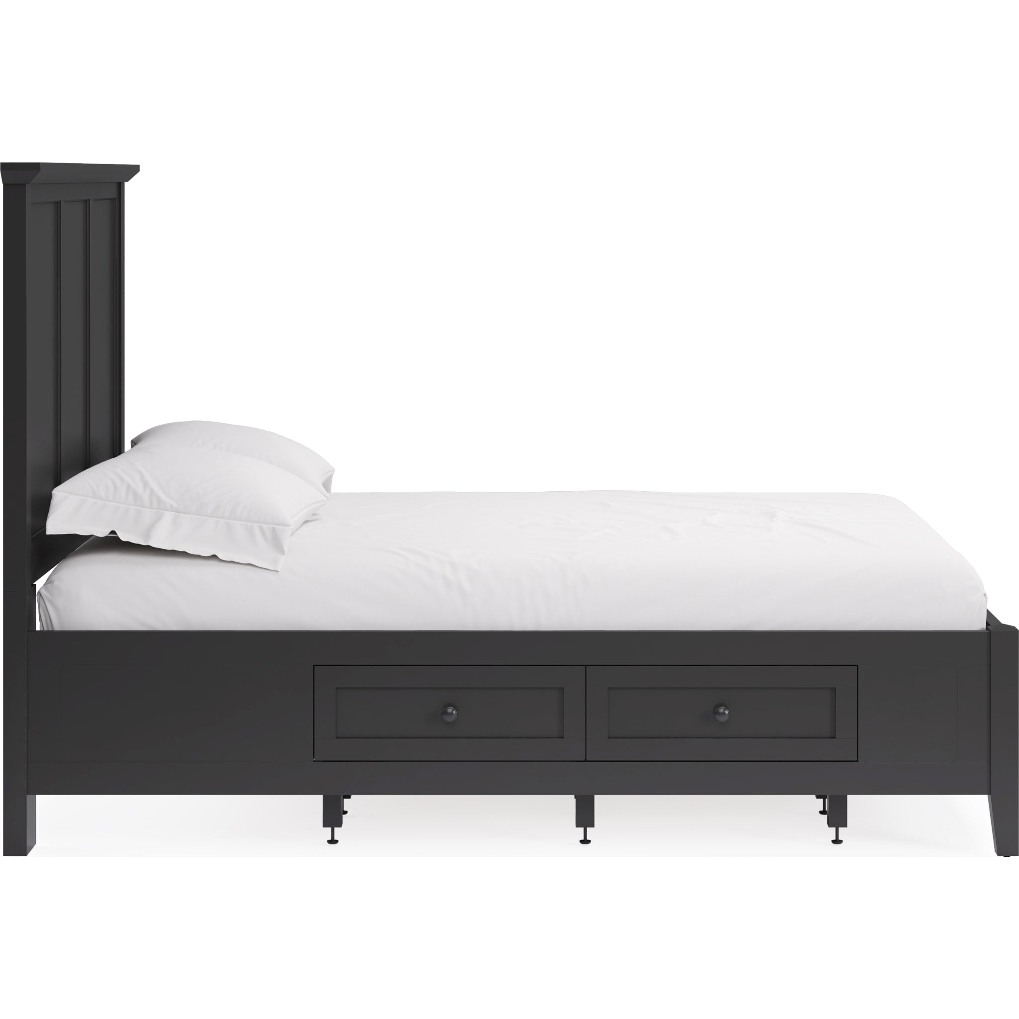 Grace Four Drawer Platform Storage Bed in Raven Black