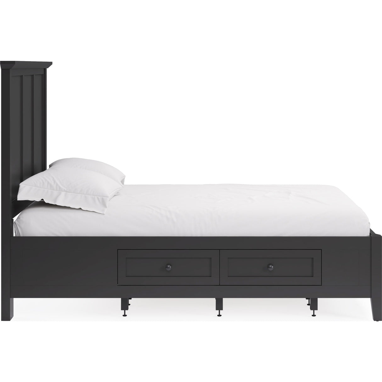Grace Four Drawer Platform Storage Bed in Raven Black