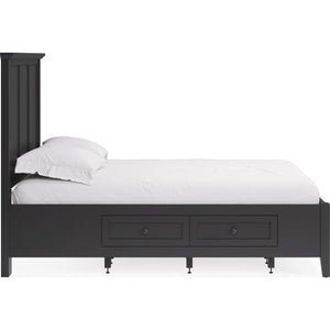 Grace Four Drawer Platform Storage Bed in Raven Black