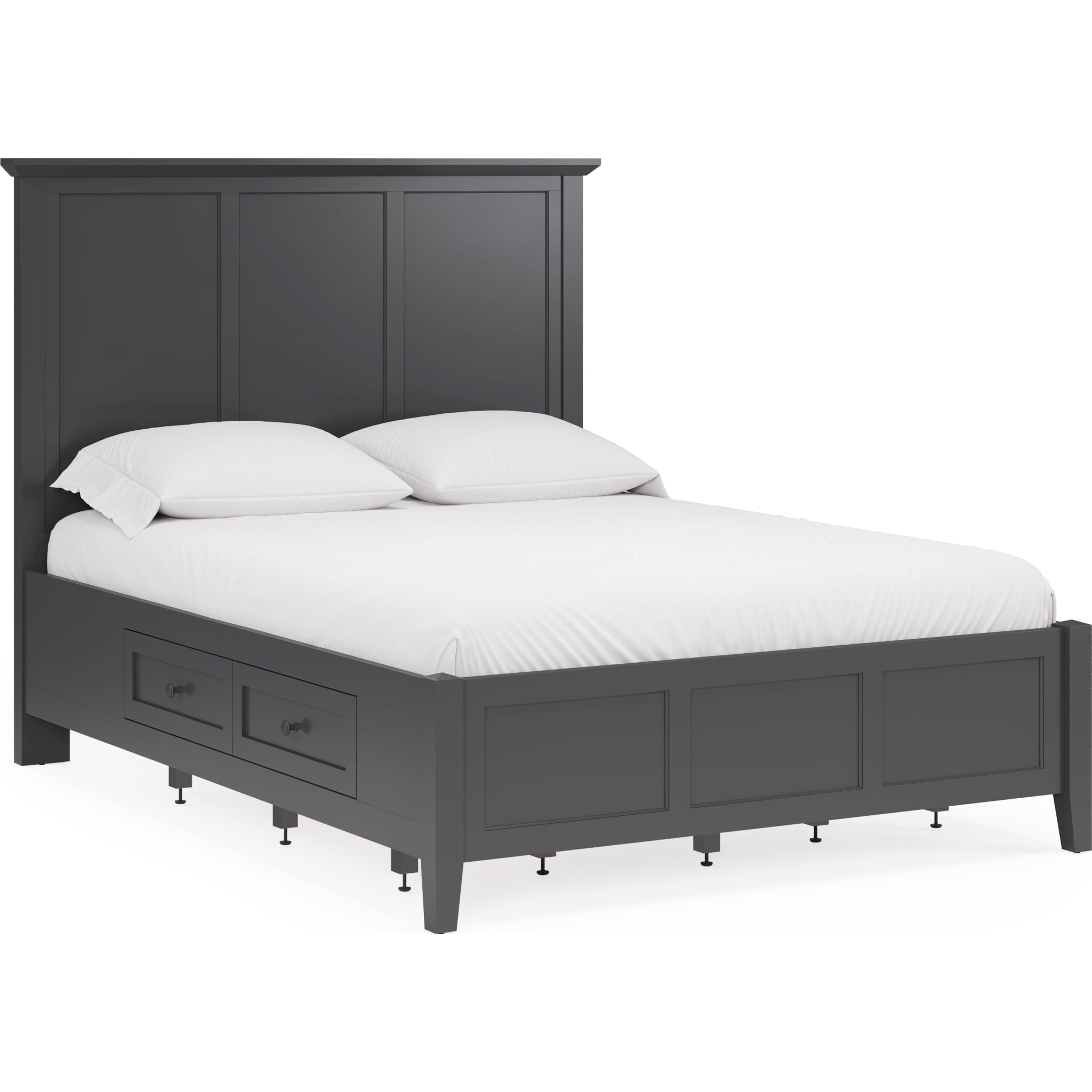 Grace Four Drawer Platform Storage Bed in Raven Black