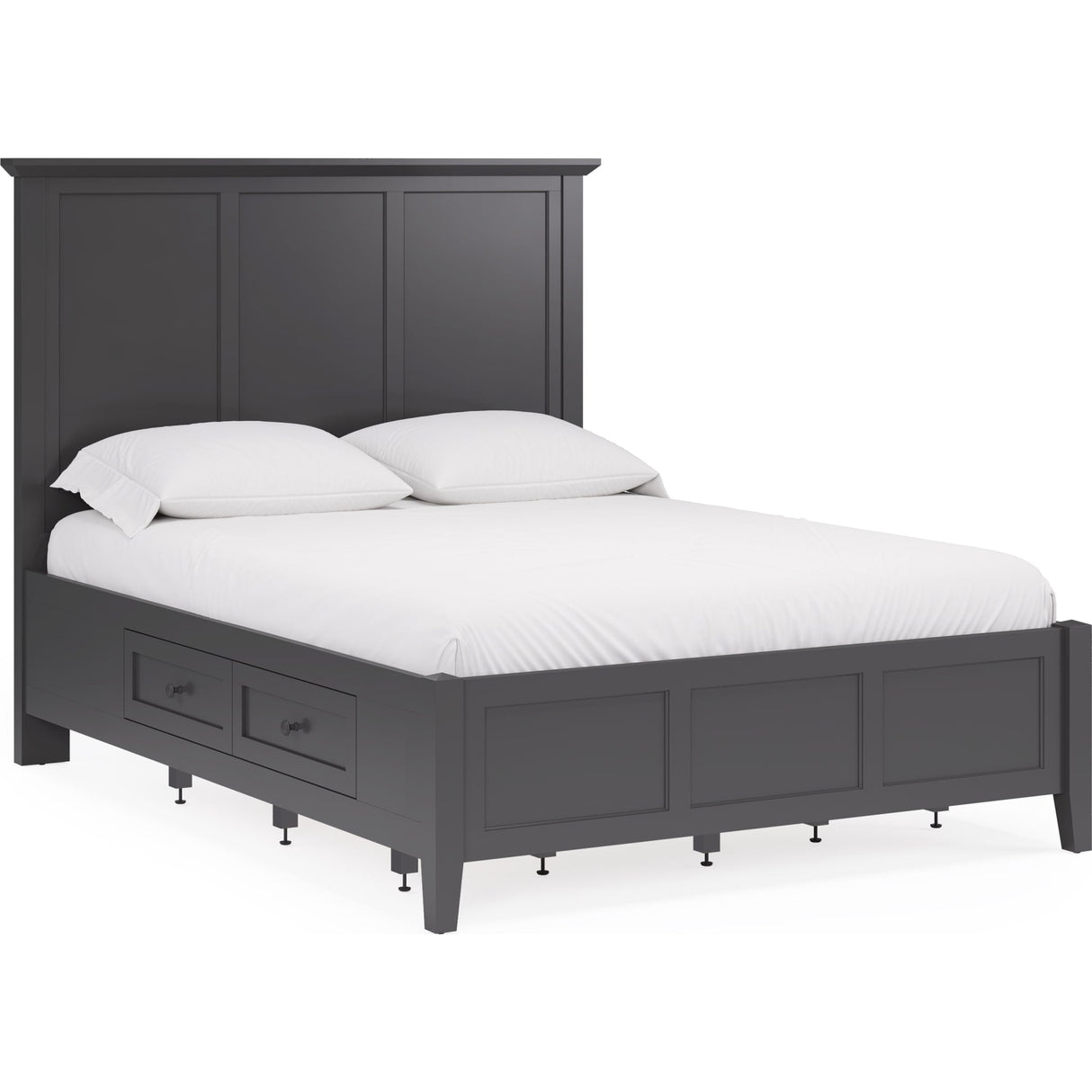 Grace Four Drawer Platform Storage Bed in Raven Black