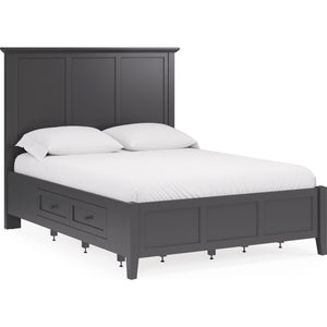 Grace Four Drawer Platform Storage Bed in Raven Black