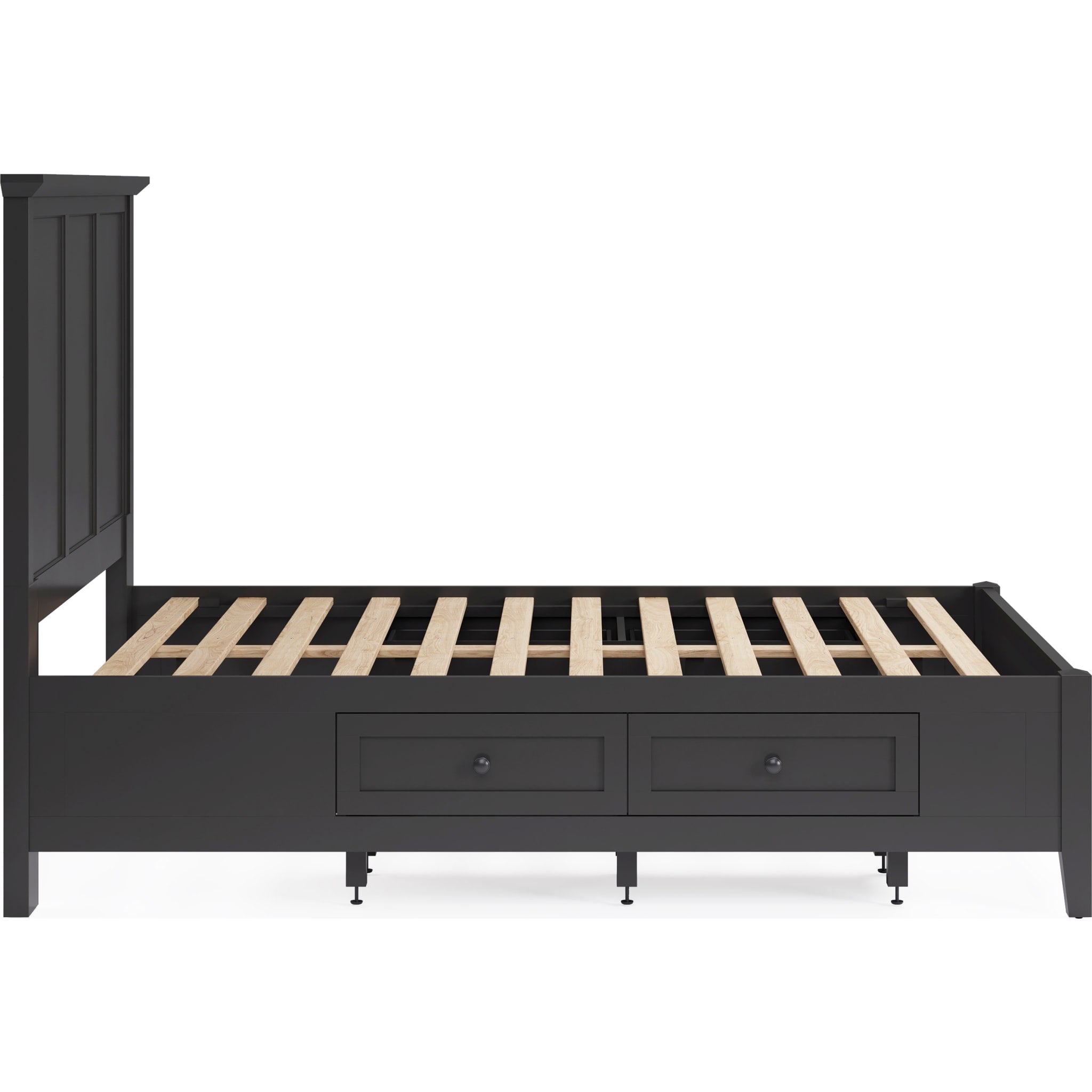 Grace Four Drawer Platform Storage Bed in Raven Black
