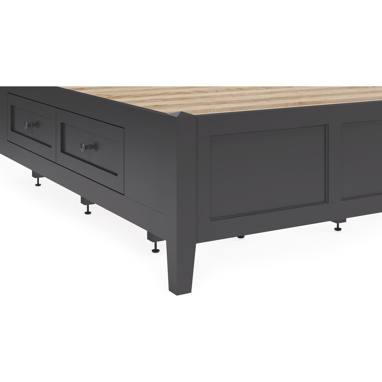 Grace Four Drawer Platform Storage Bed in Raven Black