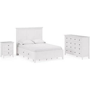 Grace Four Drawer Platform Storage Bed in Snowfall White