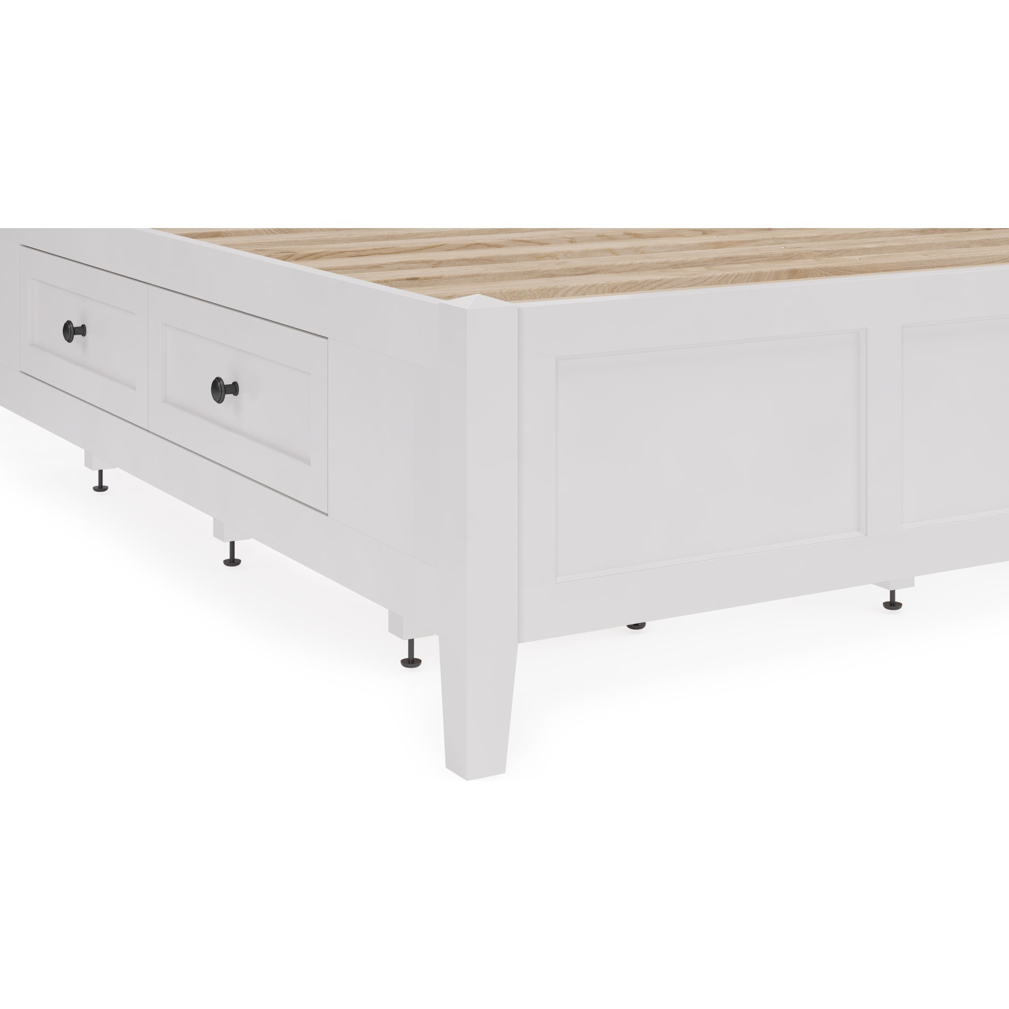Grace Four Drawer Platform Storage Bed in Snowfall White