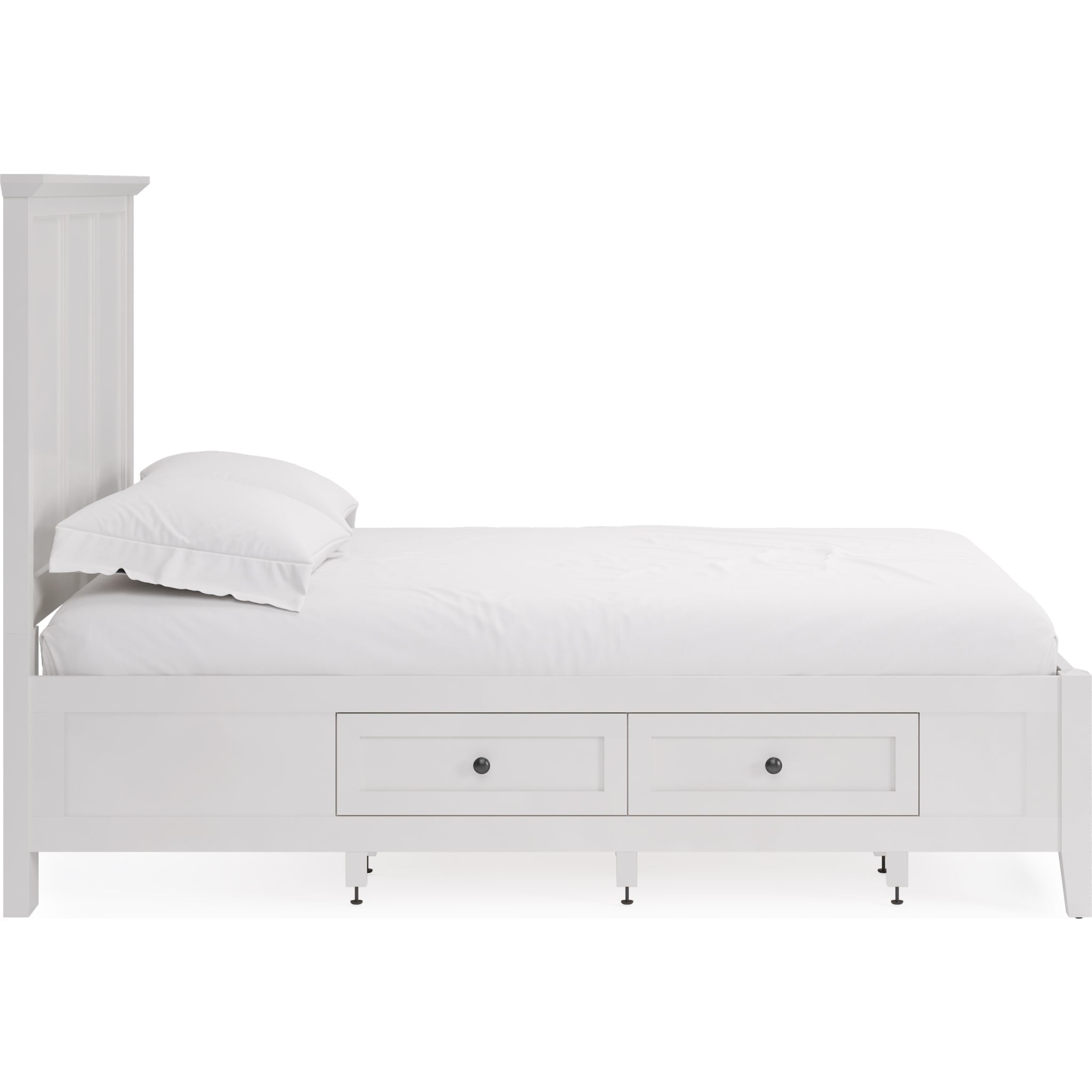 Grace Four Drawer Platform Storage Bed in Snowfall White