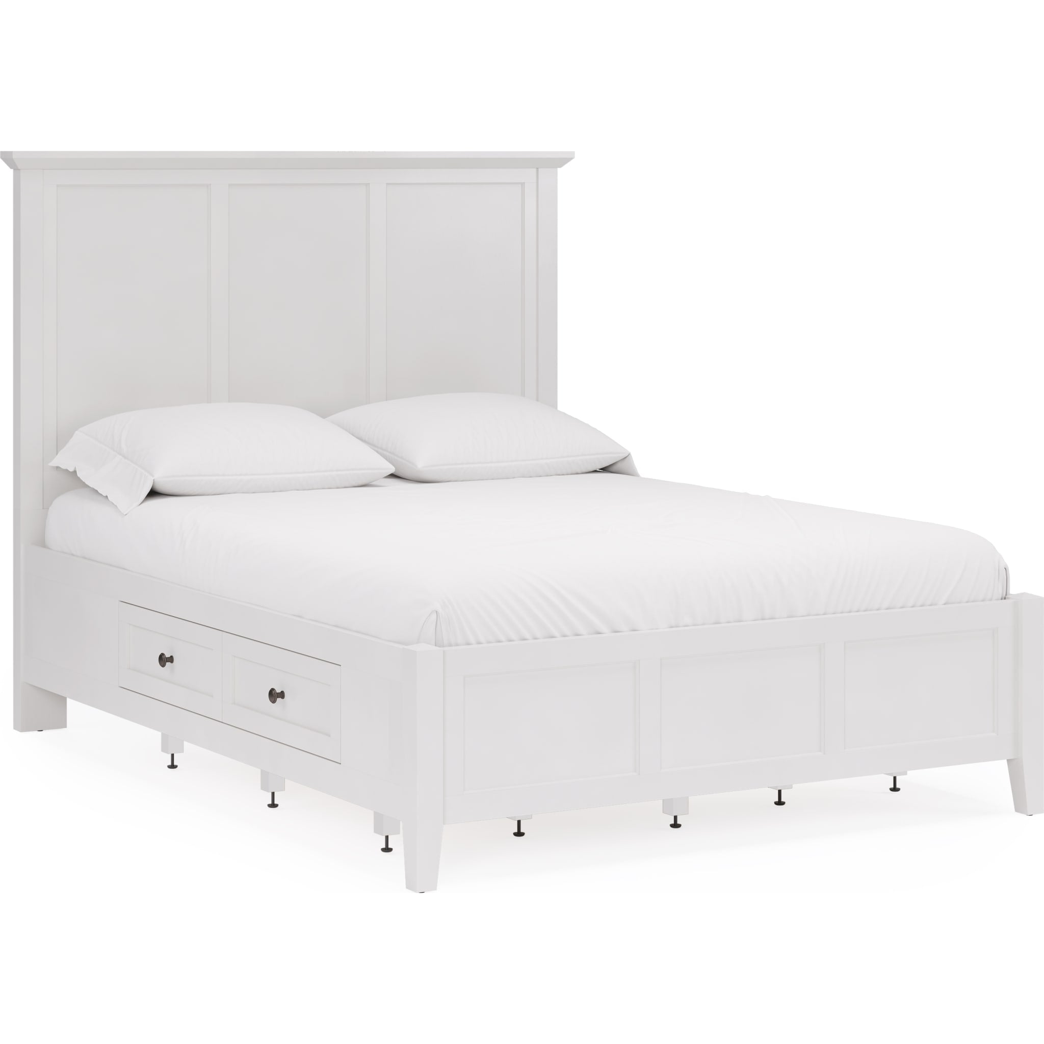 Grace Four Drawer Platform Storage Bed in Snowfall White