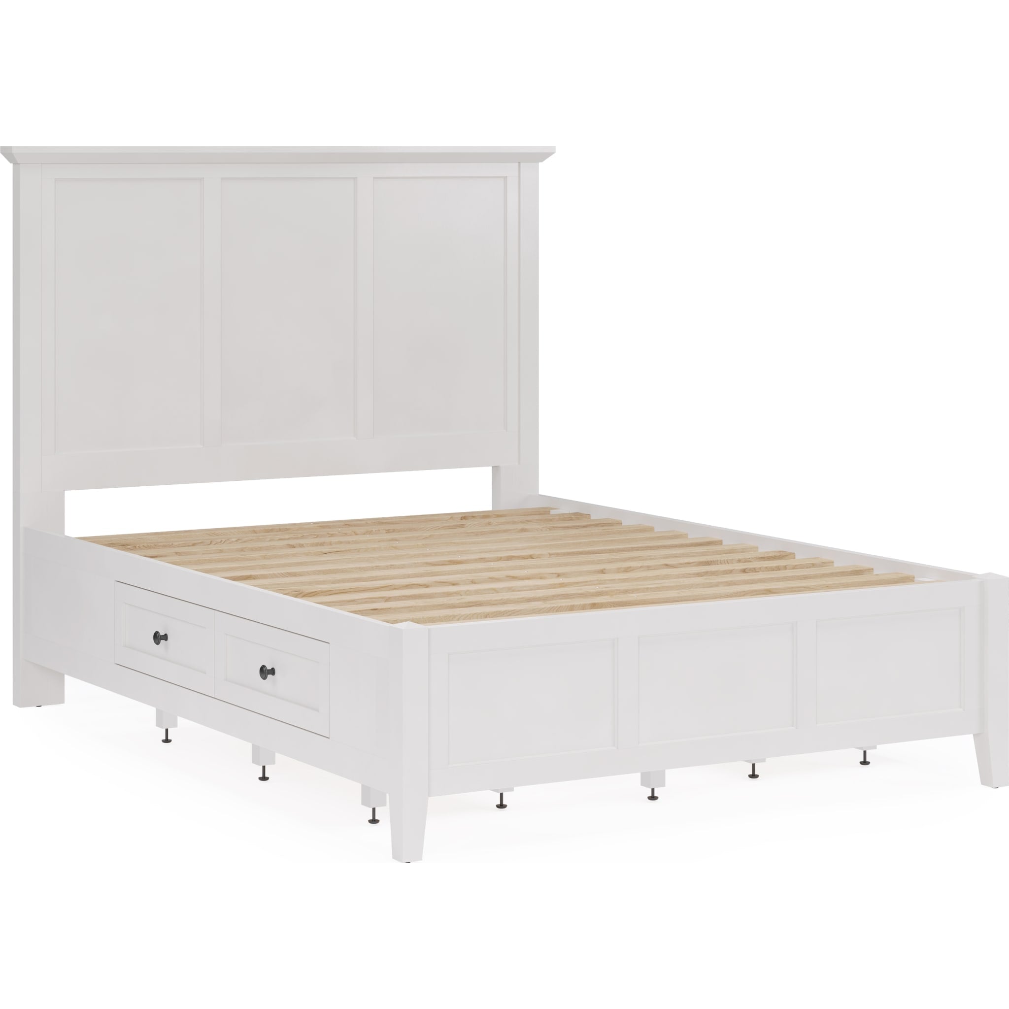 Grace Four Drawer Platform Storage Bed in Snowfall White