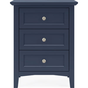 Grace Three Drawer Nightstand in Blueberry