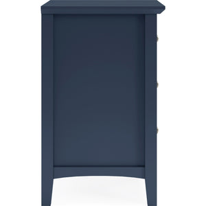 Grace Three Drawer Nightstand in Blueberry