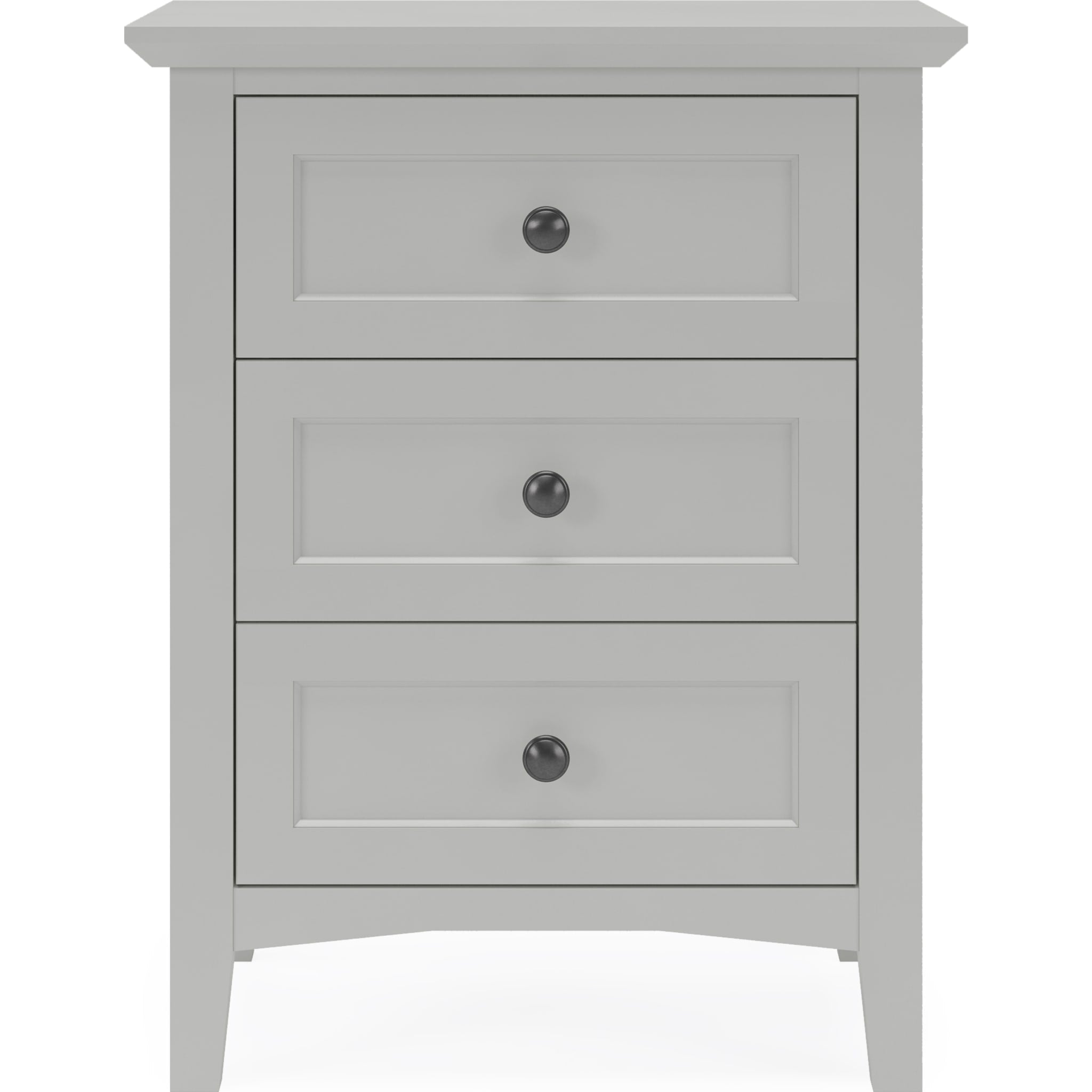 Grace Three Drawer Nightstand in Elephant Grey