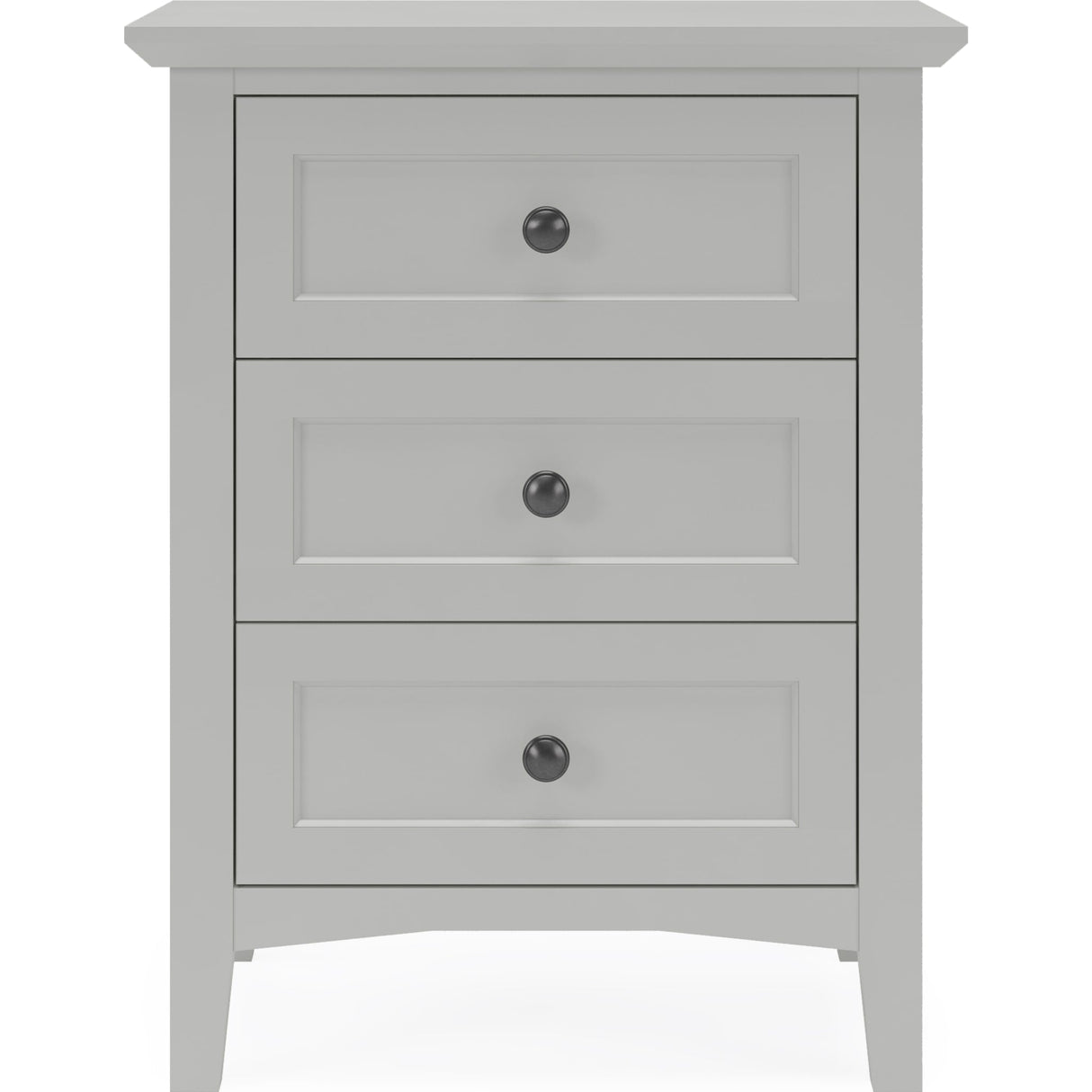 Grace Three Drawer Nightstand in Elephant Grey