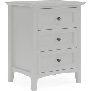Grace Three Drawer Nightstand in Elephant Grey