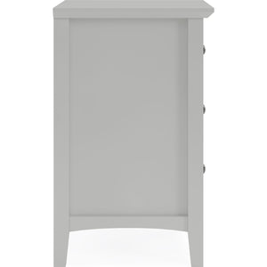Grace Three Drawer Nightstand in Elephant Grey