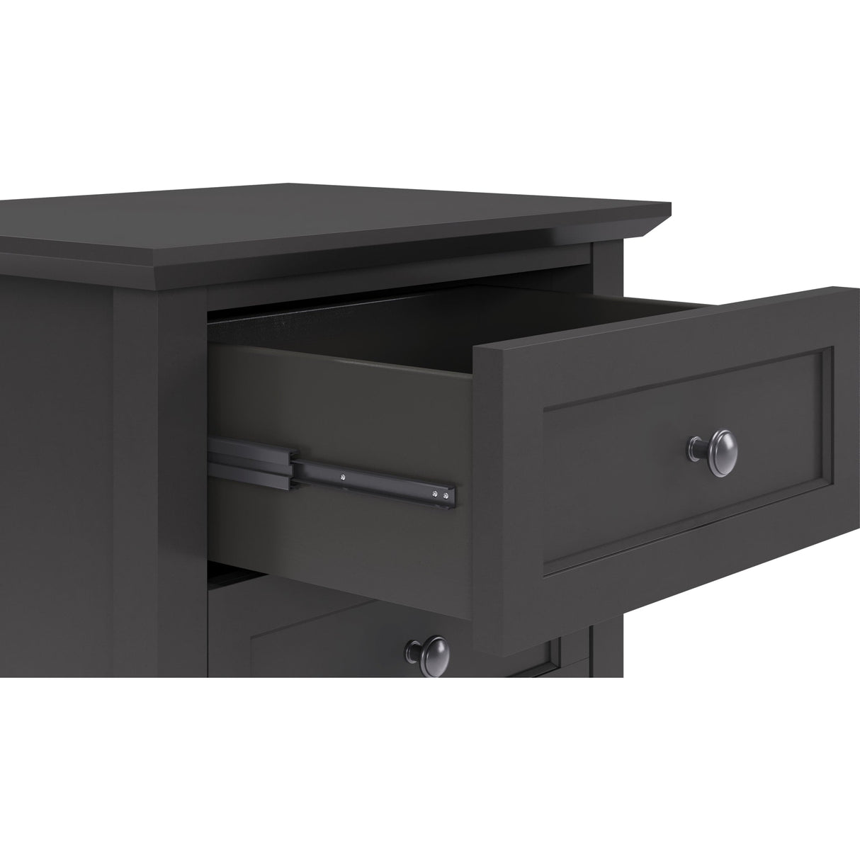 Grace Three Drawer Nightstand in Raven Black