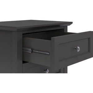 Grace Three Drawer Nightstand in Raven Black