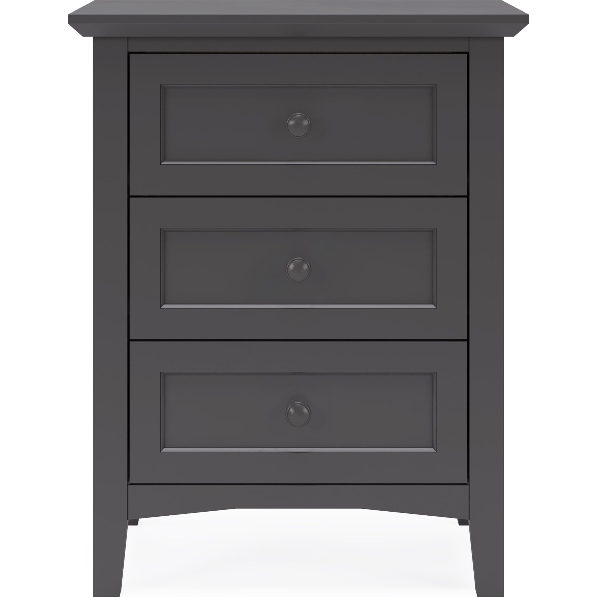 Grace Three Drawer Nightstand in Raven Black