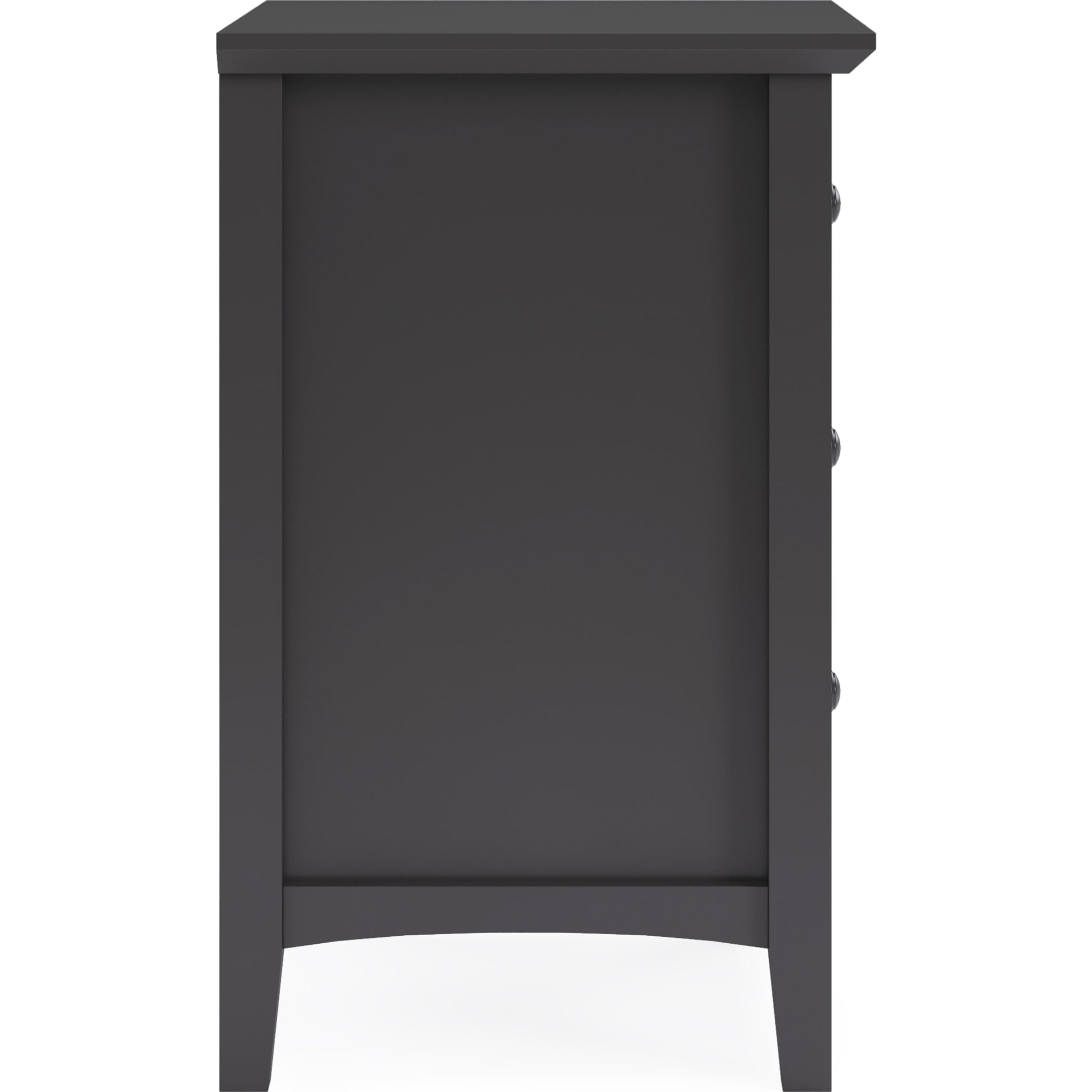Grace Three Drawer Nightstand in Raven Black