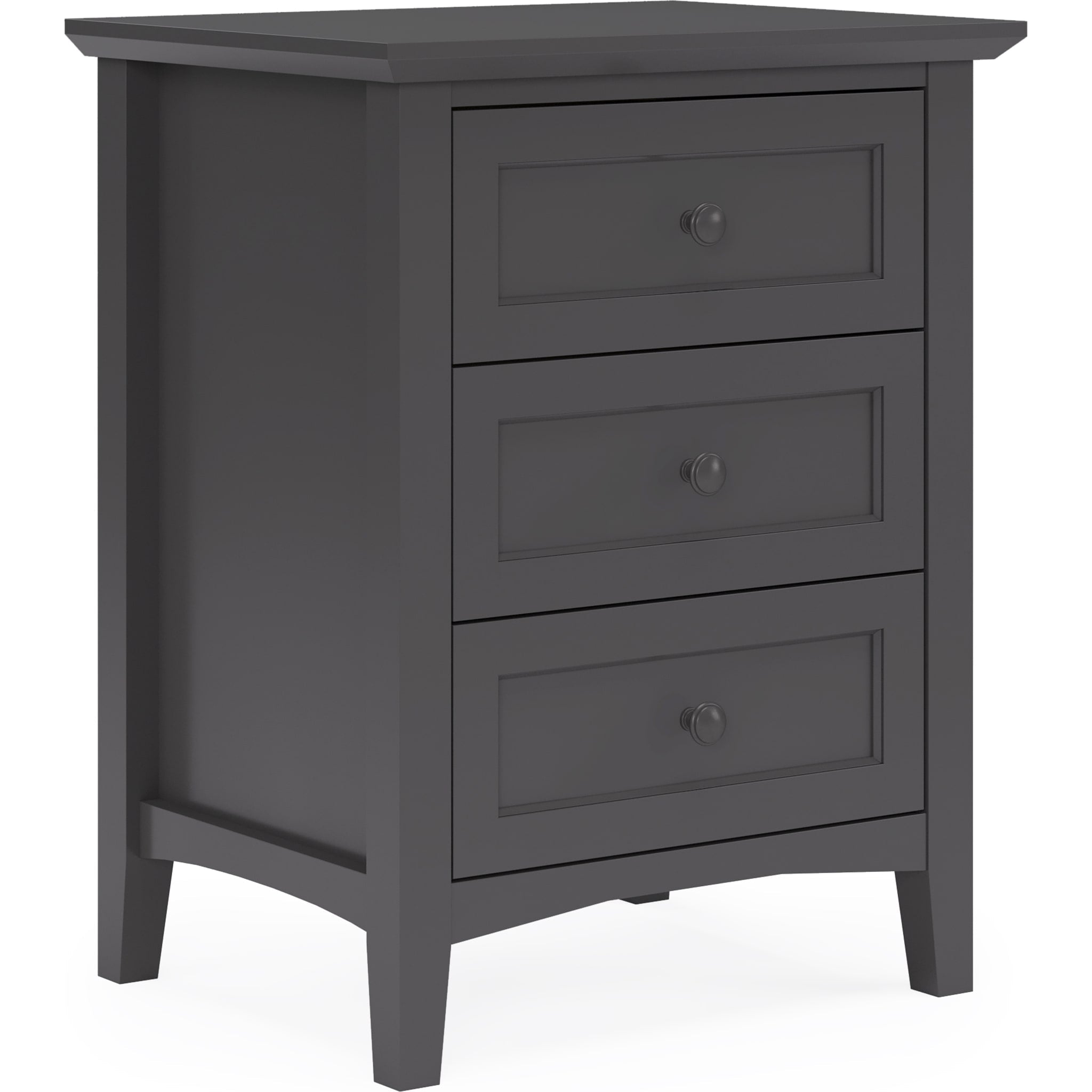 Grace Three Drawer Nightstand in Raven Black