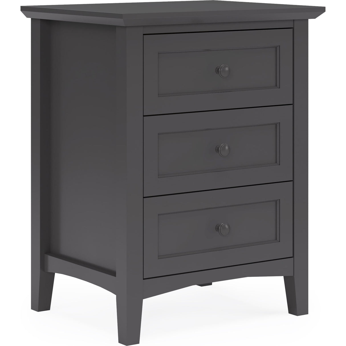 Grace Three Drawer Nightstand in Raven Black