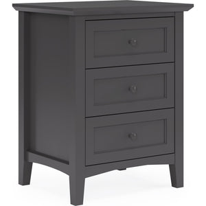 Grace Three Drawer Nightstand in Raven Black