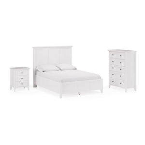 Grace Three Drawer Nightstand in Snowfall White
