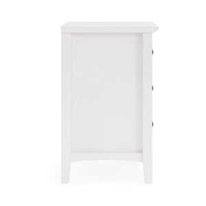 Grace Three Drawer Nightstand in Snowfall White