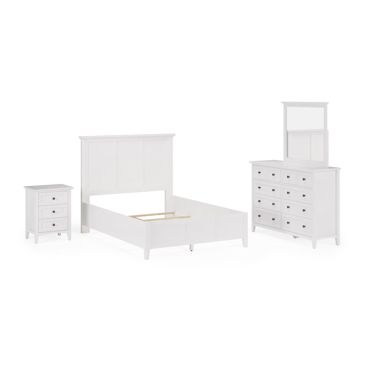 Grace Three Drawer Nightstand in Snowfall White