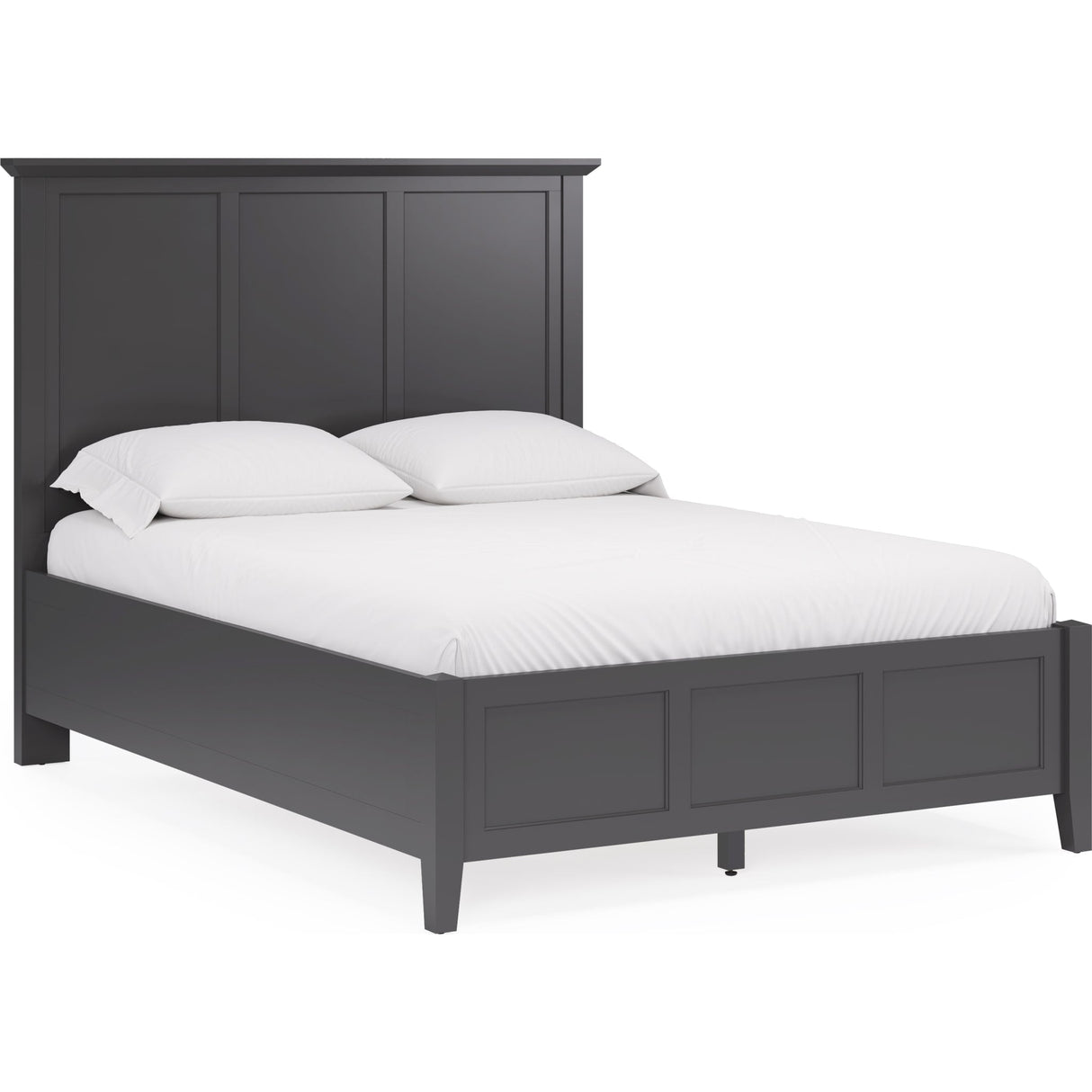 Grace Three Panel Bed in Raven Black