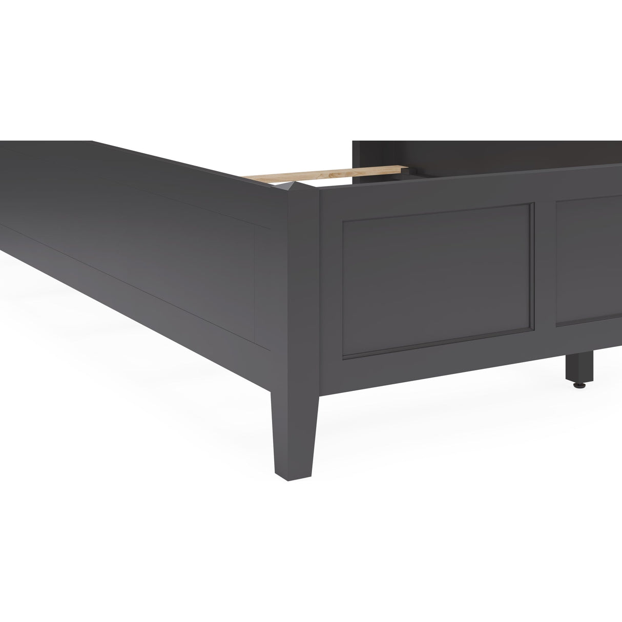 Grace Three Panel Bed in Raven Black