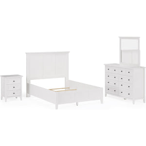 Grace Three Panel Bed in Snowfall White