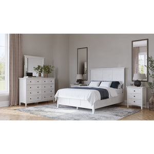 Grace Three Panel Bed in Snowfall White