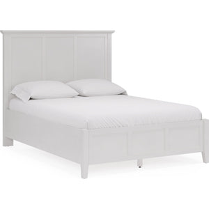 Grace Three Panel Bed in Snowfall White