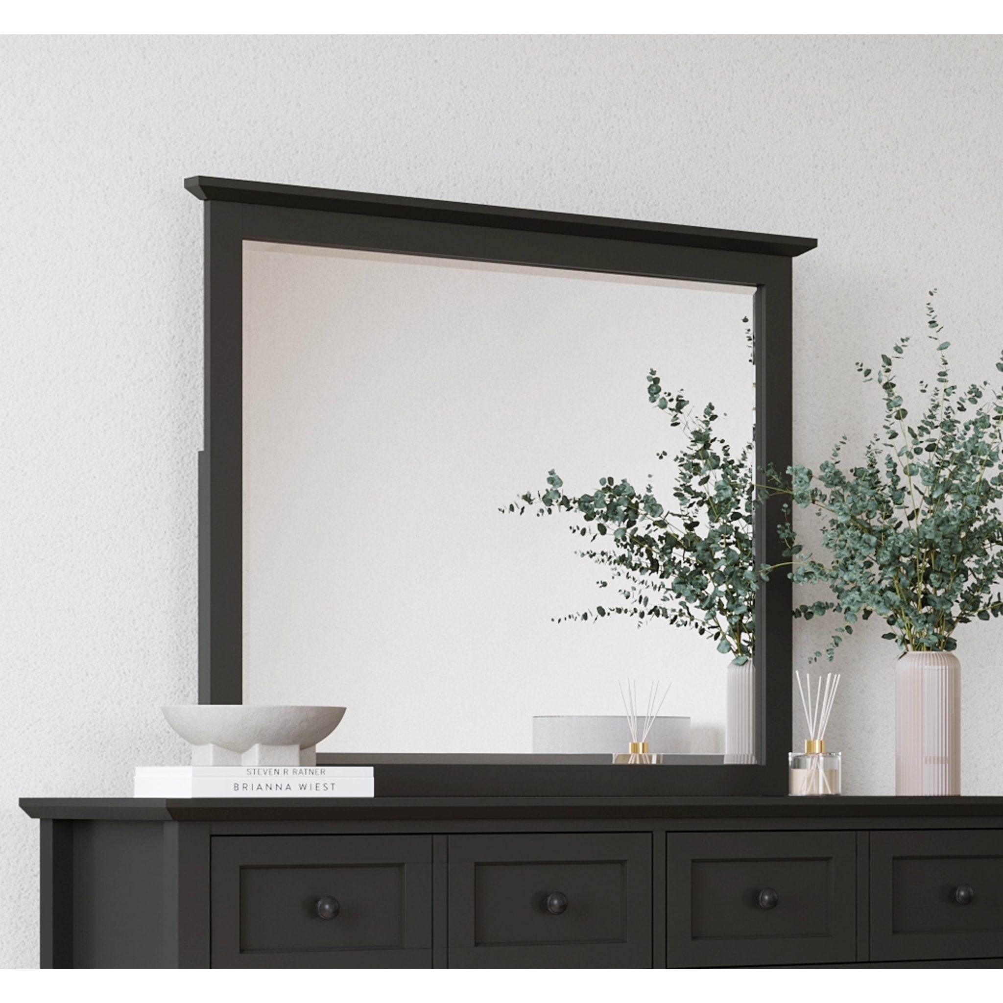 Grace Wall or Dresser Mirror in Raven Black