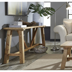 Harby Reclaimed Wood Console Table in Rustic Tawny