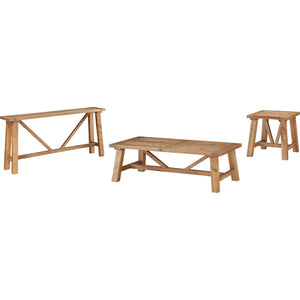 Harby Reclaimed Wood Rectangular Coffee Table in Rustic Tawny