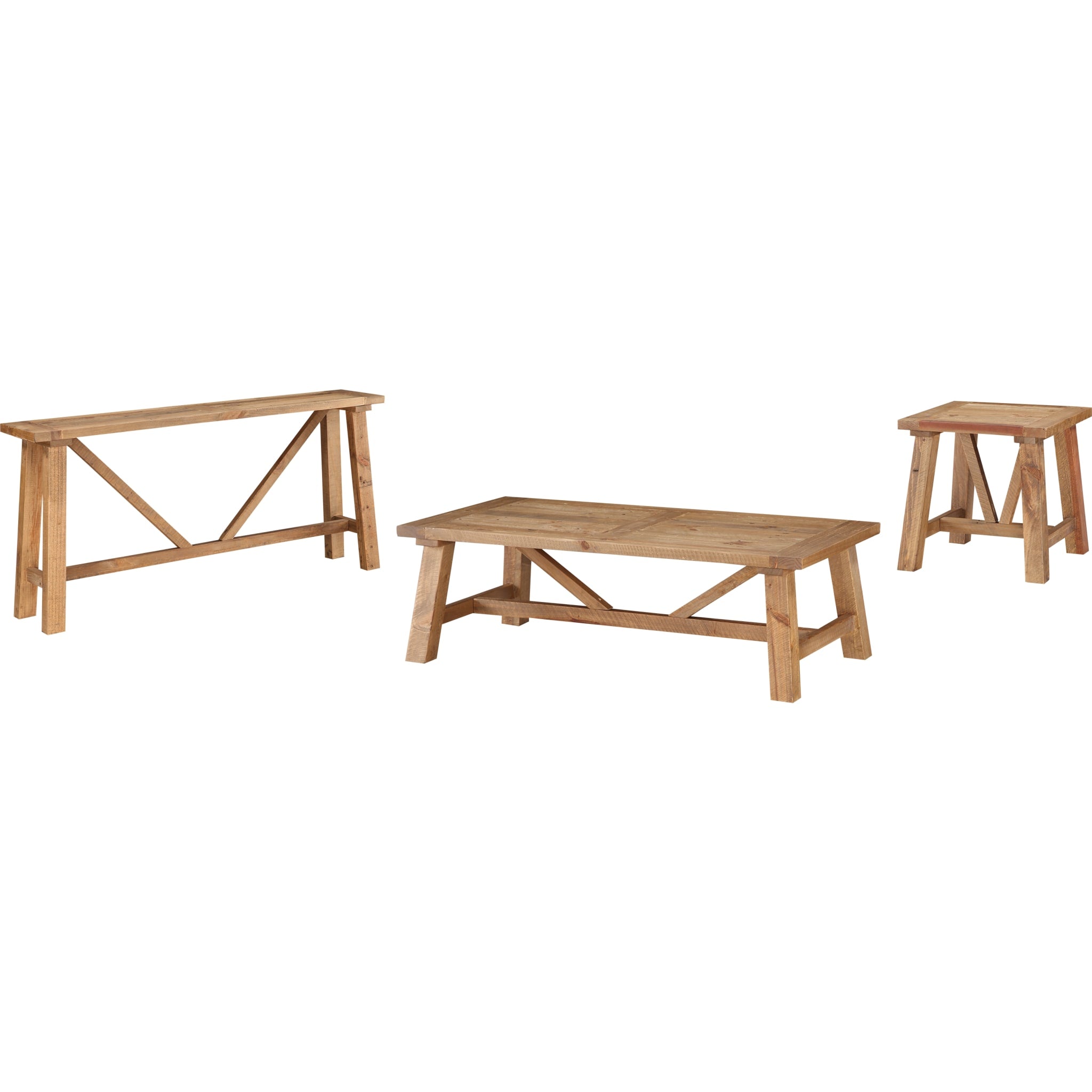 Harby Reclaimed Wood Square Side Table in Rustic Tawny