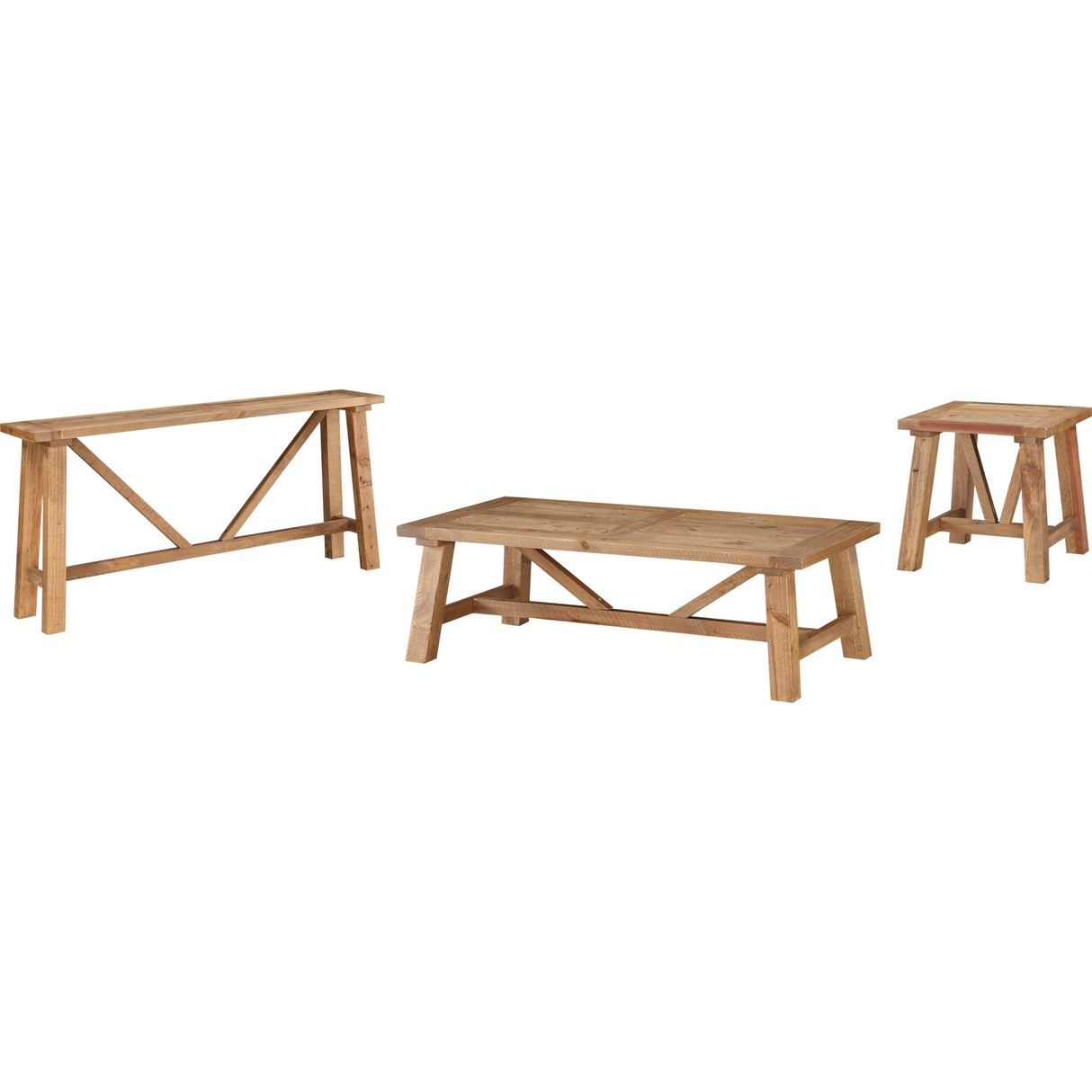 Harby Reclaimed Wood Square Side Table in Rustic Tawny