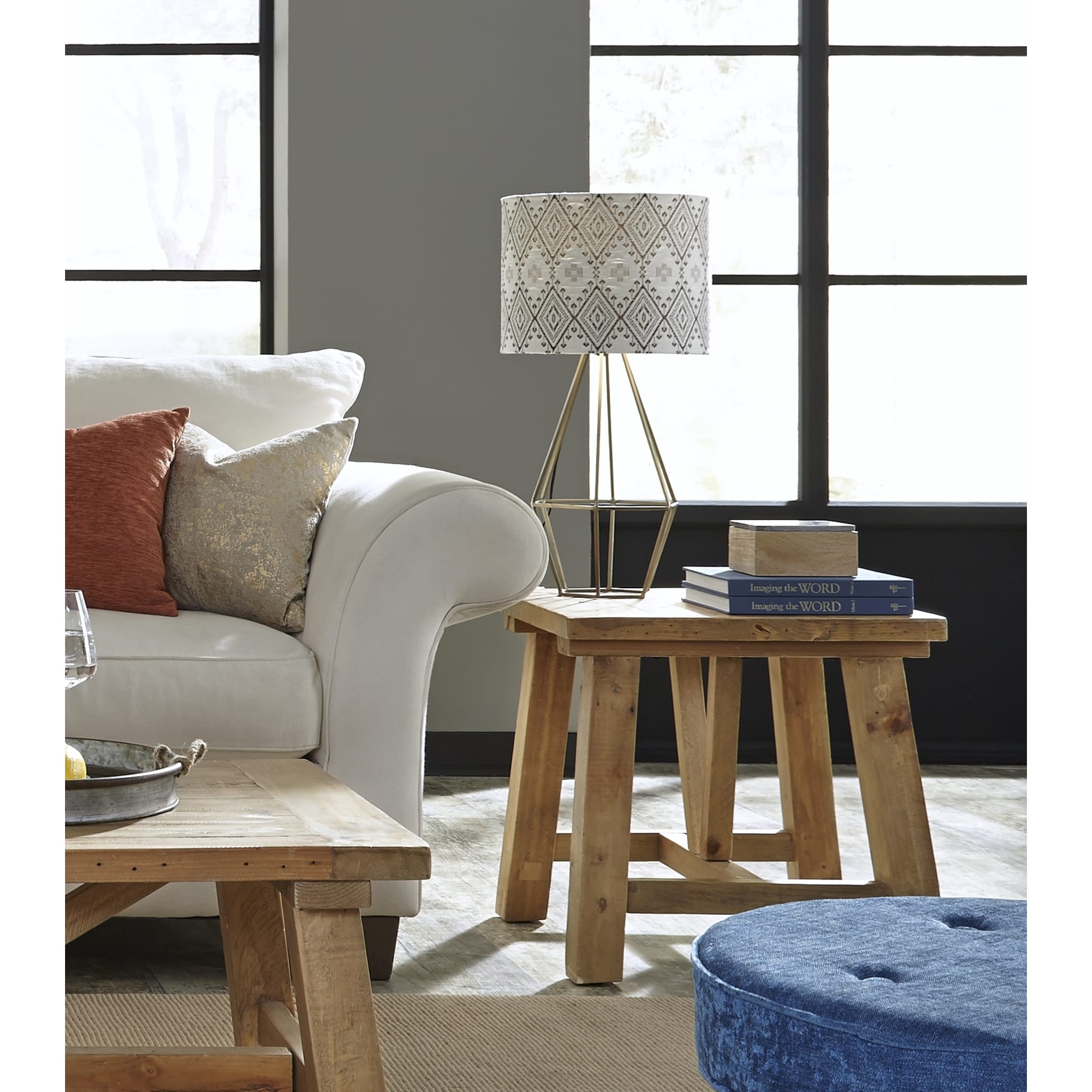 Harby Reclaimed Wood Square Side Table in Rustic Tawny