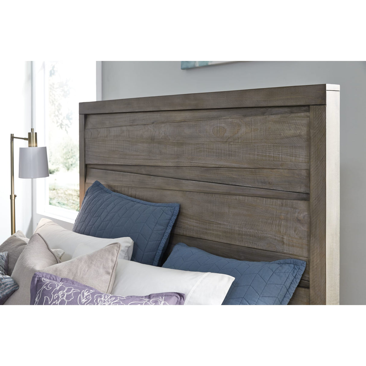 Hearst Solid Wood Panel Bed in Sahara Tan