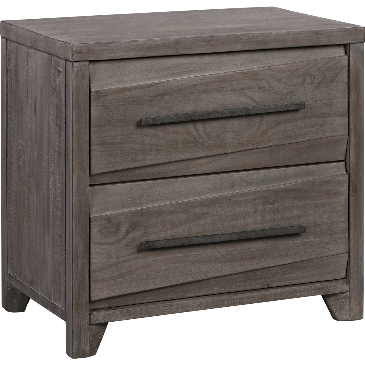 Hearst Solid Wood Two Drawer Nighstand in Sahara Tan