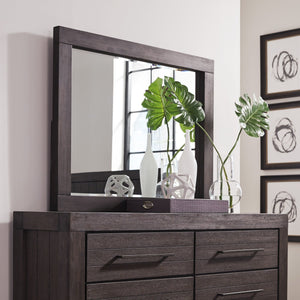 Heath Beveled Glass Mirror in Basalt Grey