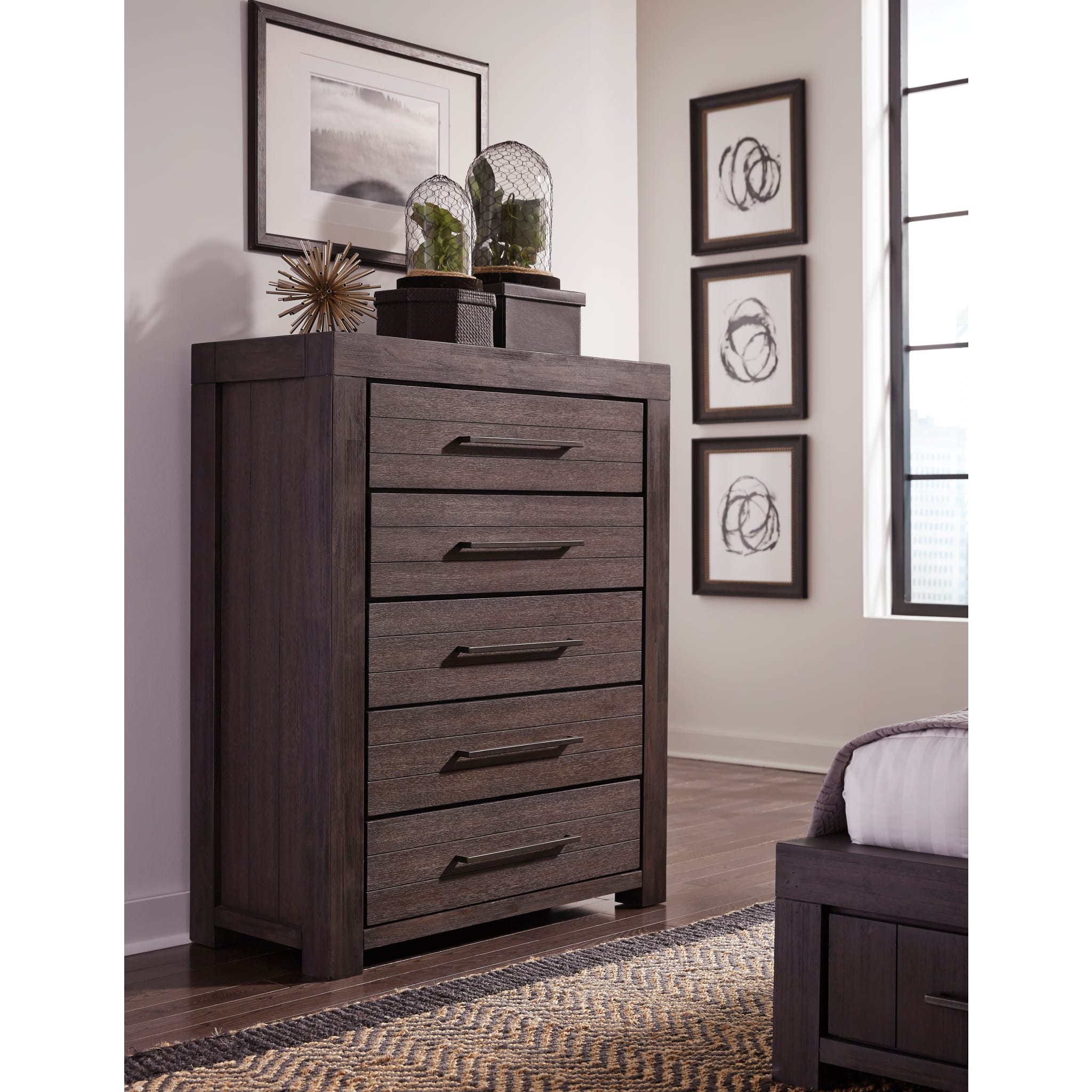 Heath Five Drawer Chest in Basalt Grey (2024)