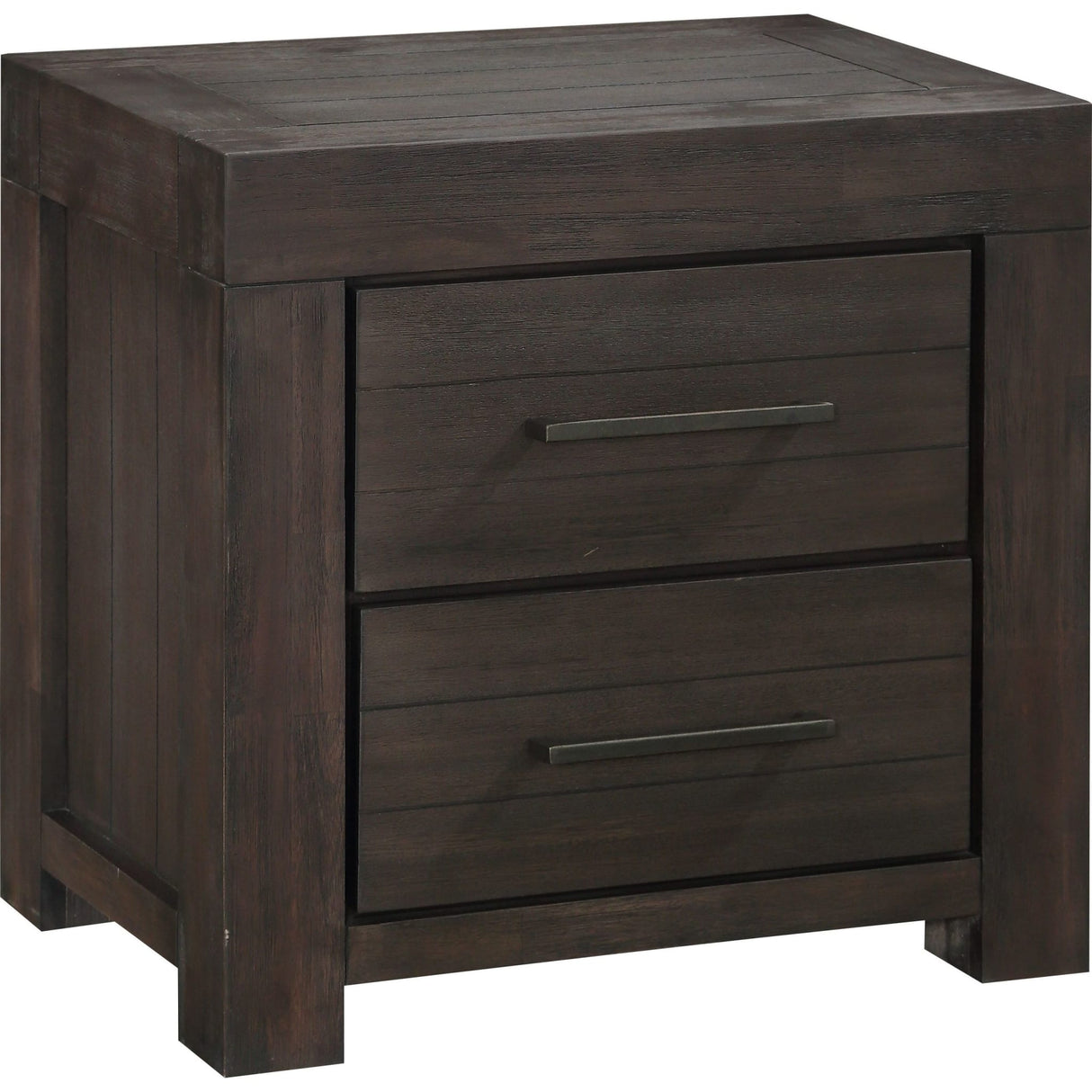 Heath Two Drawer Nightstand in Basalt Grey