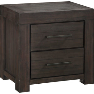 Heath Two Drawer Nightstand in Basalt Grey