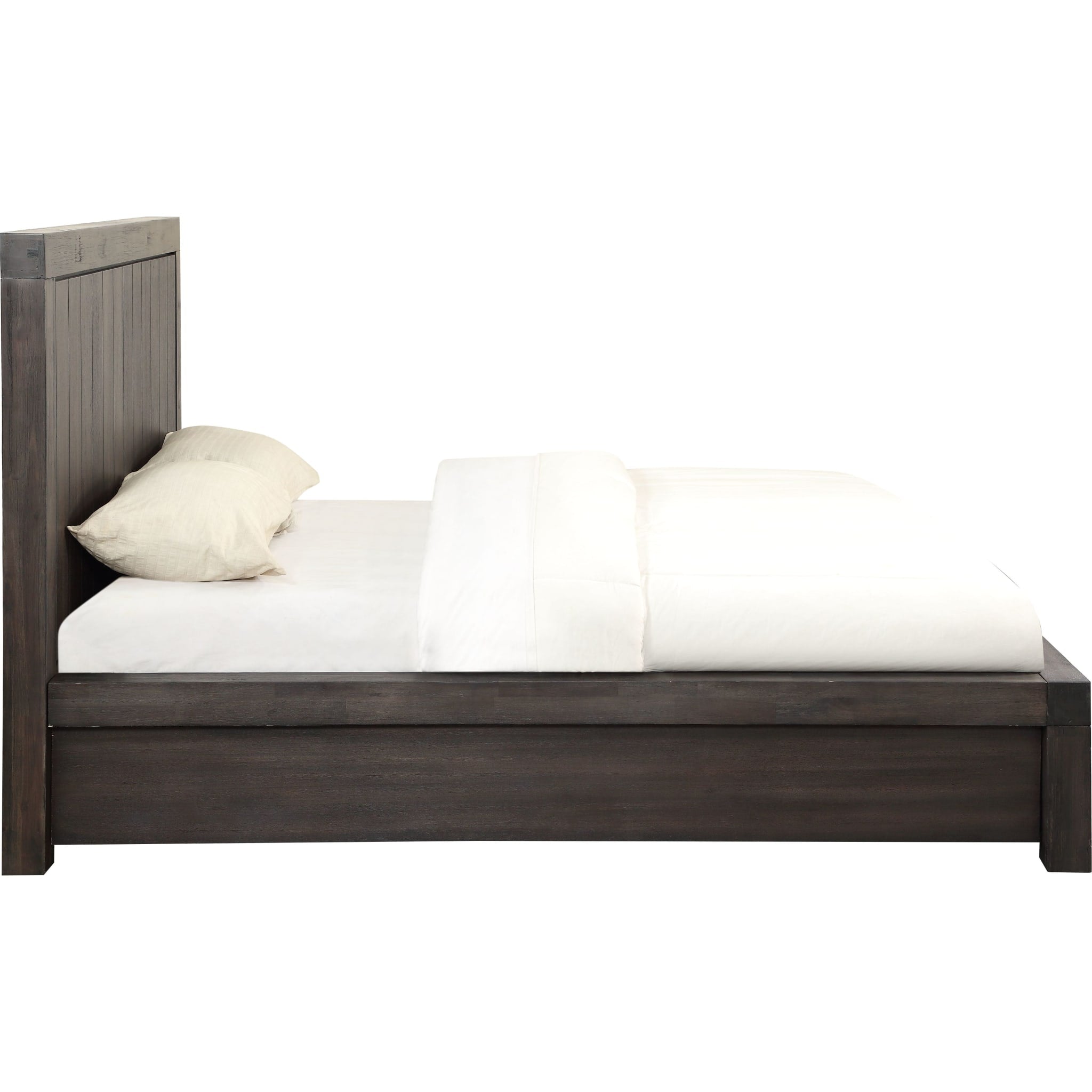 Heath Two Drawer Wood Storage Bed in Basalt Grey