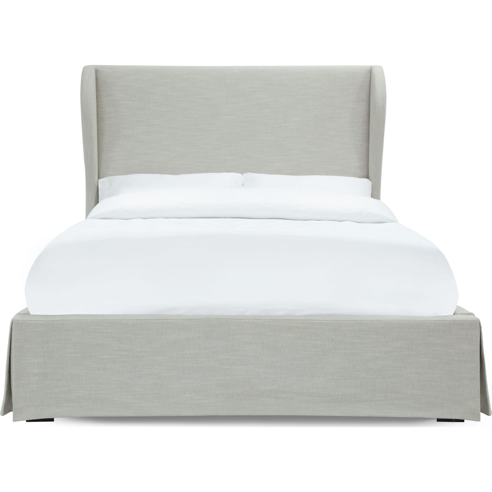 Hera Skirted Footboard Storage Panel Bed in Oatmeal