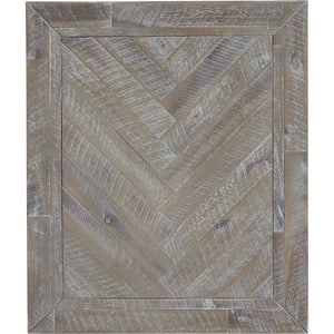 Herringbone Solid Wood One Drawer End Table in Rustic Latte